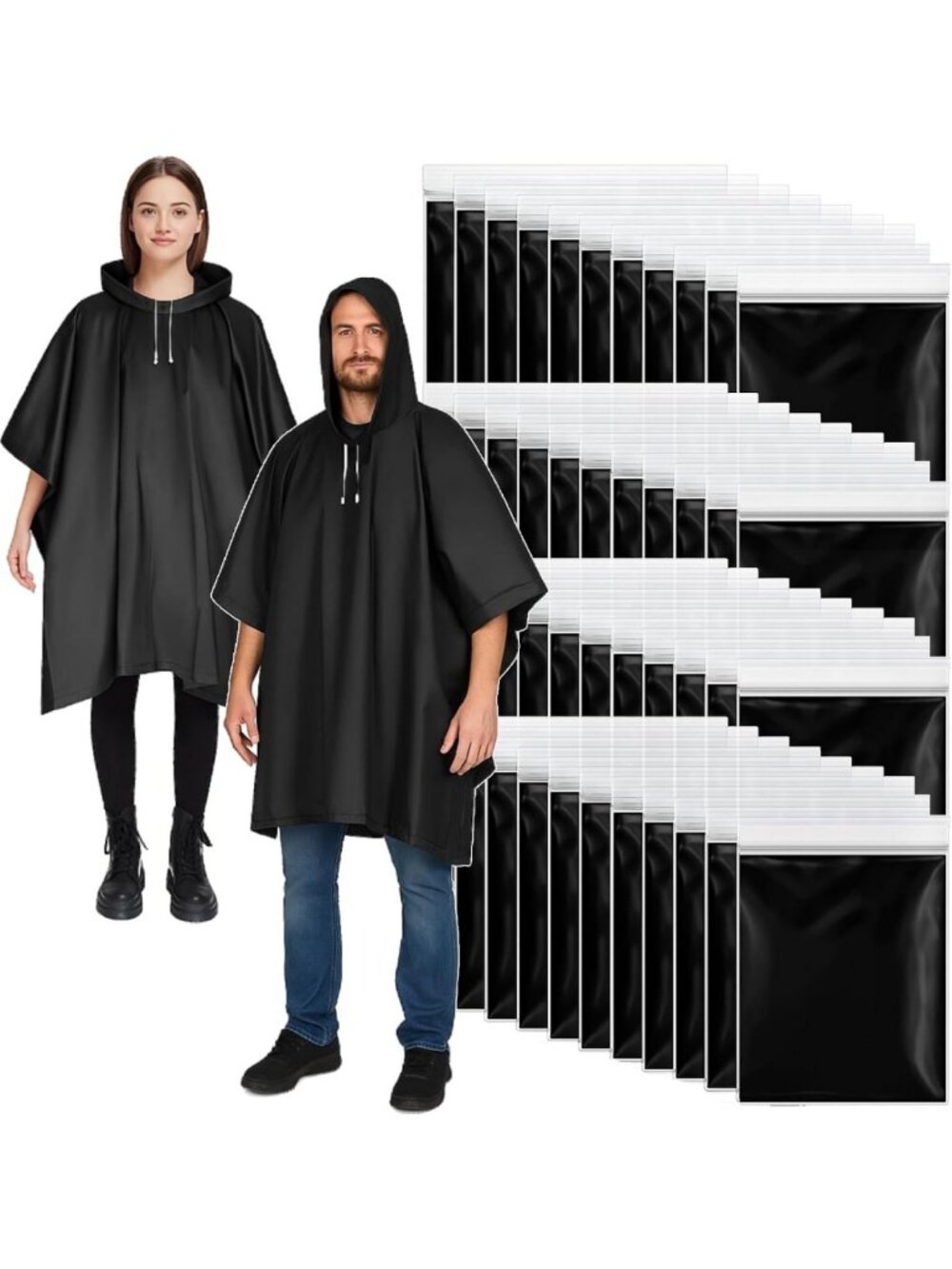 Zhehao 40 Pcs Rain Ponchos for Adult